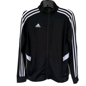 Adidas Climalite Track Jacket Unisex Black Full Zip Long Sleeve Pockets